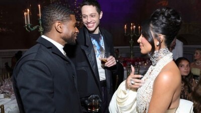 Kim Kardashian with Pete Davidson and Usher inside the Met Gala 2023. Kim Kardashian with Pete Davidson and Usher inside the Met Gala 2023.