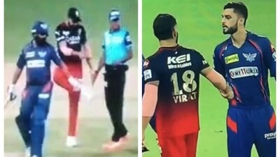 Virat Kohli showed his shoe to Naveen-ul-Haq, LSG pacer brushed off handshake with RCB legend Virat Kohli showed his shoe to Naveen-ul-Haq, LSG pacer brushed off handshake with RCB legend