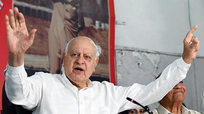 National Conference president Farooq Abdullah addressing a press conference in Jammu. (ANI) National Conference president Farooq Abdullah addressing a press conference in Jammu. (ANI)