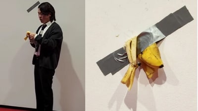 Student eats expensive artwork in Seoul. (Instagram/@shwan.han) Student eats expensive artwork in Seoul. (Instagram/@shwan.han)