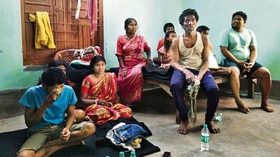 The Hansda family at the Bolpur community hall. (HT Photo) The Hansda family at the Bolpur community hall. (HT Photo)