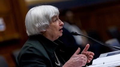 US Treasury Secretary Janet Yellen testifies during a US House Committee on Financial Services. (REUTERS)