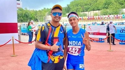Rezoana Mallick Heena (right) with coach Arjun Ajay