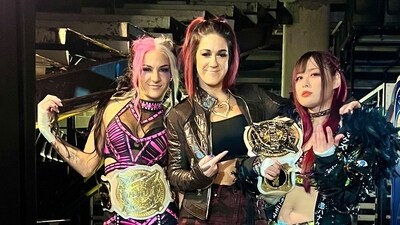 Damage CTRL: Dakota Kai, Bayley and ISO SKY (Left to right) (Twitter/@itsBayleyWWE)
