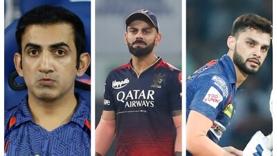 Gautam Gambhir, Virat Kohli and Naveen-ul-Haq