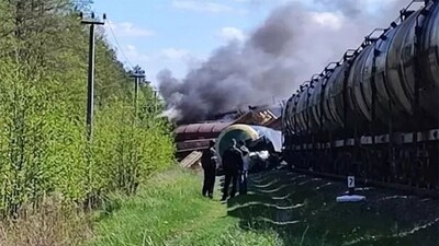 The last four days have seen two trains derailed by explosions. (The Moscow Times) The last four days have seen two trains derailed by explosions. (The Moscow Times)