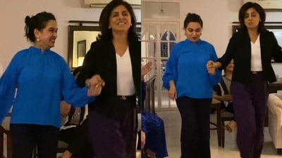 Neetu Kapoor and Padmini Kolhapure grooved to Naatu Naatu. Neetu Kapoor and Padmini Kolhapure grooved to Naatu Naatu.