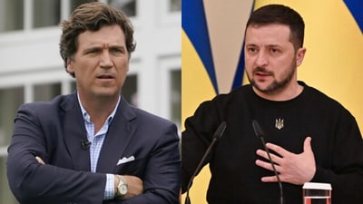 The unexpected termination of Tucker Carlson from Fox News has raised speculation, with indications that his criticism of U.S. support for Ukraine could be a factor. Rupert Murdoch's call with Ukrainian President Zelensky adds intrigue, although its connection to Carlson's firing remains unclear. (AP, AFP) The unexpected termination of Tucker Carlson from Fox News has raised speculation, with indications that his criticism of U.S. support for Ukraine could be a factor. Rupert Murdoch's call with Ukrainian President Zelensky adds intrigue, although its connection to Carlson's firing remains unclear. (AP, AFP)