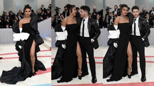 For the event, Priyanka wore a black Valentino dress. For the event, Priyanka wore a black Valentino dress.