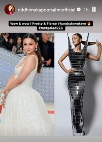 Riddhima Kapoor praised Alia Bhatt and Natasha Poonawalla. Riddhima Kapoor praised Alia Bhatt and Natasha Poonawalla.