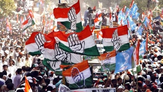 Congress flags waves at rallies