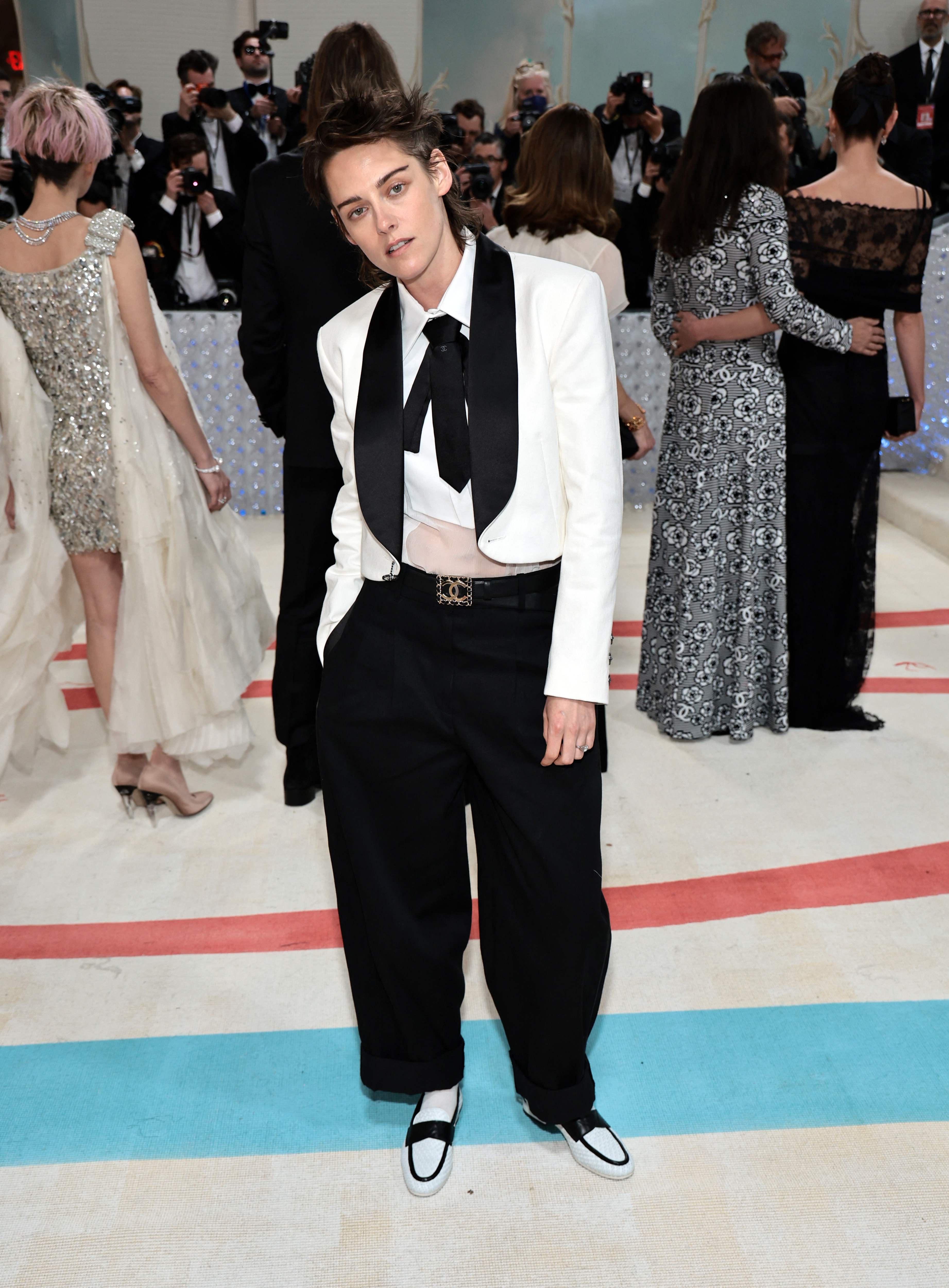 Kristen Stewart in a more formal look. (Getty Images via AFP)