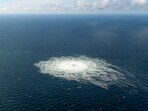 Russia-Ukraine war: The gas leak at the Nord Stream 2 gas pipeline as it is seen from the Danish Defence's F-16 rejection response off the Danish Baltic island of Bornholm. Russia-Ukraine war: The gas leak at the Nord Stream 2 gas pipeline as it is seen from the Danish Defence's F-16 rejection response off the Danish Baltic island of Bornholm.