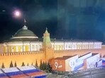 Russia-Ukraine war: A still image taken from video shows a flying object approaching the dome of the Kremlin Senate building during the alleged Ukrainian drone attack in Moscow. 