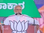 Prime Minister Narendra Modi address a poll rally in Ankola in Karnataka.(Twitter/BJP)