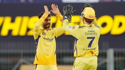 Chennai, Apr 30 (ANI): Chennai Super Kings Ravindra Jadeja celebrates the dismissal of Punjab Kings Atharva Taide in the Indian Premier League 2023, at MA Chidambaram Stadium, in Chennai on Sunday. (ANI Photo/ Digital Restriction) (Chennai Super Kings Twitter) Chennai, Apr 30 (ANI): Chennai Super Kings Ravindra Jadeja celebrates the dismissal of Punjab Kings Atharva Taide in the Indian Premier League 2023, at MA Chidambaram Stadium, in Chennai on Sunday. (ANI Photo/ Digital Restriction) (Chennai Super Kings Twitter)