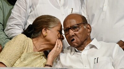 Pratibha Pawar, known to have maintained a distance from politics, was present when Sharad Pawar announced his resignation from the party chief post. Pratibha Pawar, known to have maintained a distance from politics, was present when Sharad Pawar announced his resignation from the party chief post.
