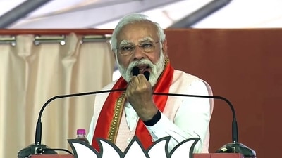 Prime Minister Narendra Modi addresses a public meeting ahead of the Karnataka assembly elections in Mudbidri of Dakshina Kannada district, Karnataka on Wednesday. (ANI) Prime Minister Narendra Modi addresses a public meeting ahead of the Karnataka assembly elections in Mudbidri of Dakshina Kannada district, Karnataka on Wednesday. (ANI)