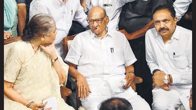 As Mr Pawar has shown time and again, it is futile to speculate on his plans, and only time will clarify his motives. For now, the grand old man of Indian politics appears to have one last ace up his sleeve. (HT PHOTO) As Mr Pawar has shown time and again, it is futile to speculate on his plans, and only time will clarify his motives. For now, the grand old man of Indian politics appears to have one last ace up his sleeve. (HT PHOTO)