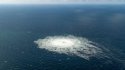 Russia-Ukraine war: The gas leak at the Nord Stream 2 gas pipeline as it is seen from the Danish Defence's F-16 rejection response off the Danish Baltic island of Bornholm. (File/ AFP)