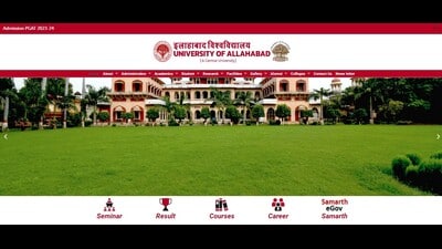 Homepage of AU’s revamped website. (HT Photo)