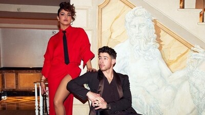 For Met Gala 2023, the stylish couple had chose classic Valentino, but switched up for their after-party outfits. Nick wore a dark suit, while Priyanka wore red. For Met Gala 2023, the stylish couple had chose classic Valentino, but switched up for their after-party outfits. Nick wore a dark suit, while Priyanka wore red. 