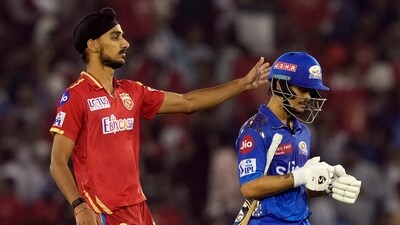 Mumbai Indians batter Ishan Kishan reacts after his dismissal during the IPL 2023 cricket match between Punjab Kings and Mumbai Indians (PTI) Mumbai Indians batter Ishan Kishan reacts after his dismissal during the IPL 2023 cricket match between Punjab Kings and Mumbai Indians (PTI)