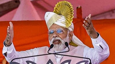 Prime Minister Narendra Modi addresses a public meeting in support of BJP candidates, ahead of assembly polls, in Bailhongal in Karnataka on Wednesday. (PTI) Prime Minister Narendra Modi addresses a public meeting in support of BJP candidates, ahead of assembly polls, in Bailhongal in Karnataka on Wednesday. (PTI)