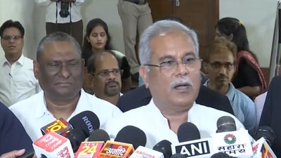 Chhattisgarh chief minister Bhupesh Baghel addressing media on Wednesday. (ANI) Chhattisgarh chief minister Bhupesh Baghel addressing media on Wednesday. (ANI)