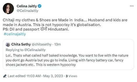 Celina Jaitly reacted to a troll. Celina Jaitly reacted to a troll.