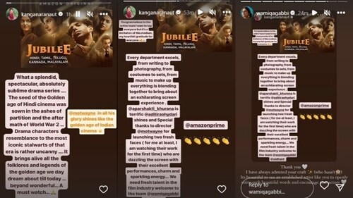 Kangana shared posters of Jubilee.