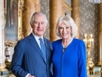 Britain's King Charles III and Camilla pose for a photo in the Blue Drawing Room at Buckingham Palace, London. Britain's King Charles III and Camilla pose for a photo in the Blue Drawing Room at Buckingham Palace, London.