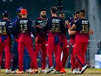 RCB players in action RCB players in action