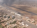 Smoke rises over the city as army and paramilitaries clash in power struggle, in Khartoum, Sudan,