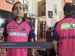 Shashi Tharoor sporting the personalised jersey by Rajasthan Royals. Shashi Tharoor sporting the personalised jersey by Rajasthan Royals.