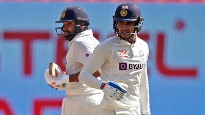 India's Rohit Sharma and Shubman Gill in action (REUTERS)