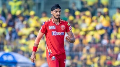 Arshdeep Singh of Punjab Kings celebrates the dismissal of Shivam Dube of Chennai Super Kings during the Indian Premier League cricket match between Chennai Super Kings and Punjab Kings in Chennai, India, Sunday, April 30, 2023. (AP Photo/ R. Parthibhan) (AP) Arshdeep Singh of Punjab Kings celebrates the dismissal of Shivam Dube of Chennai Super Kings during the Indian Premier League cricket match between Chennai Super Kings and Punjab Kings in Chennai, India, Sunday, April 30, 2023. (AP Photo/ R. Parthibhan) (AP)