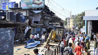Mumbai, Apr 28 (ANI): The outlets of 'MM Mithaiwala' and 'Delhi Sweets' sweet shops being razed by Brihanmumbai Municipal Corporation (BMC) alongside Anand Road along with 19 other shops outside Malad Station (West) in order to widen the road, in Mumbai on Friday. (ANI Photo) (Vijay Shankar Bate) Mumbai, Apr 28 (ANI): The outlets of 'MM Mithaiwala' and 'Delhi Sweets' sweet shops being razed by Brihanmumbai Municipal Corporation (BMC) alongside Anand Road along with 19 other shops outside Malad Station (West) in order to widen the road, in Mumbai on Friday. (ANI Photo) (Vijay Shankar Bate)