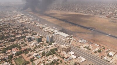 Smoke rises over the city as army and paramilitaries clash in power struggle, in Khartoum, Sudan, (Reuters)