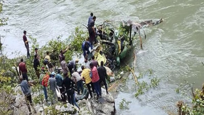 The chopper crash landed at Machna between the Marwah and Dachhan area of Kishtwar district (HT Photo/Sourced)