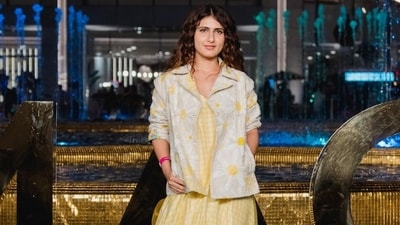 Fatima Sana Shaikh was dressed in yellow and white at the the opening night of The Sound Of Music. Fatima Sana Shaikh was dressed in yellow and white at the the opening night of The Sound Of Music.