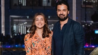 Actor Kajal Aggarwal with husband Gautam Kitchlu at the the opening night of The Sound Of Music. Actor Kajal Aggarwal with husband Gautam Kitchlu at the the opening night of The Sound Of Music.