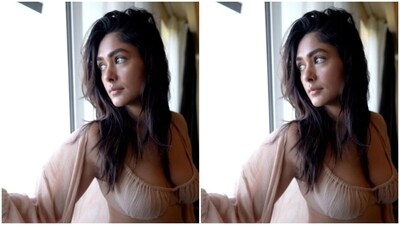 Playing muse to fashion designer house Since 1988, Mrunal picked the pastel co-ord set from the shelves of the designer house. (Instagram/@mrunalthakur) Playing muse to fashion designer house Since 1988, Mrunal picked the pastel co-ord set from the shelves of the designer house. (Instagram/@mrunalthakur)