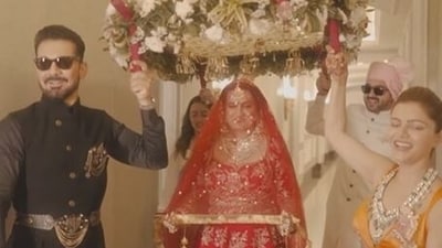Rubina Dilaik, Abhinav Shukla attend the wedding celebrations of her sister Rohini.