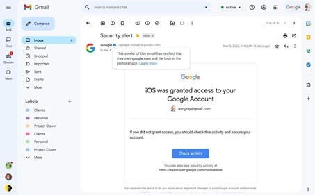 The blue tick is right to next to 'Google' (Image courtesy: Google) The blue tick is right to next to 'Google' (Image courtesy: Google)
