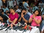 Wrestlers Bajrang Punia, Vinesh Phogat and Sakshi Mallik 