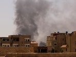 Smoke is seen rising from buildings during clashes between the paramilitary Rapid Support Forces and the army in Khartoum. 