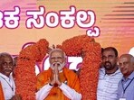 Prime Minister Narendra Modi during an election campaign rally, in Tumakuru. (PTI) Prime Minister Narendra Modi during an election campaign rally, in Tumakuru. (PTI)