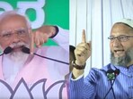 Prime Minister Narendra Modi and All India Majilis-e-Ittehadul Muslimeen (AIMIM) chief Asaduddin Owaisi.