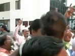 NCP cadres celebrate Sharad Pawar's decision to withdraw his resignation. NCP cadres celebrate Sharad Pawar's decision to withdraw his resignation.